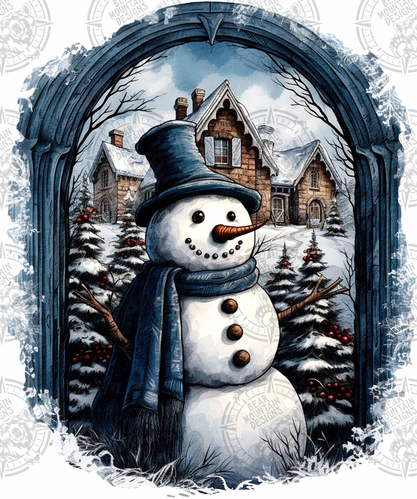 Peeking Snowman - 10