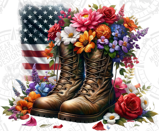 Military Boots & Flag