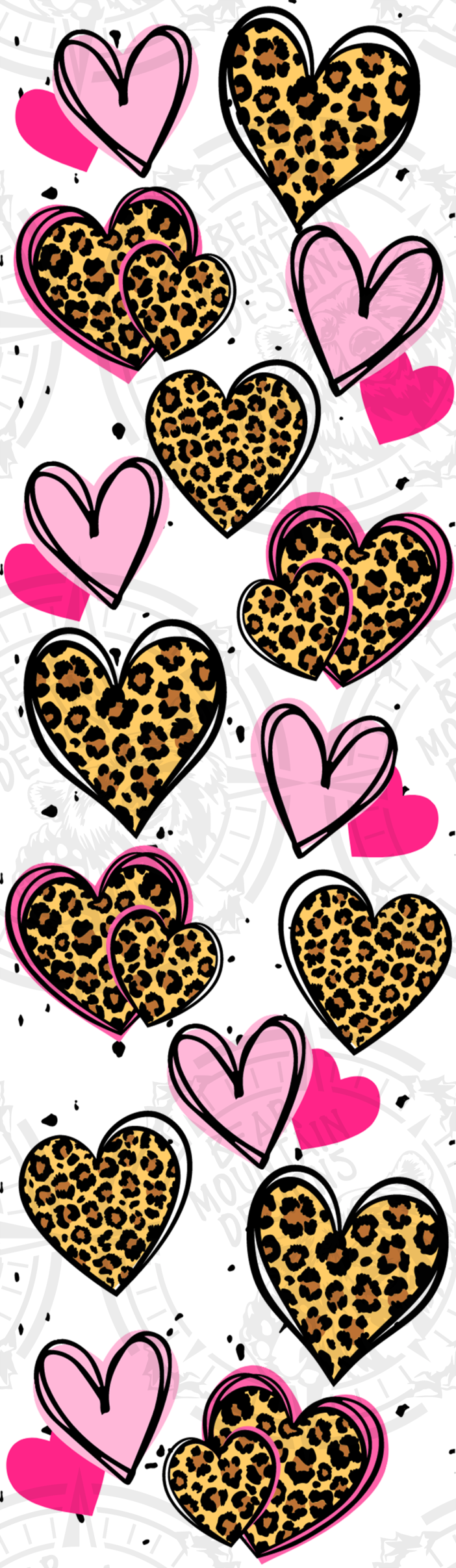 Pink Leopard Hearts