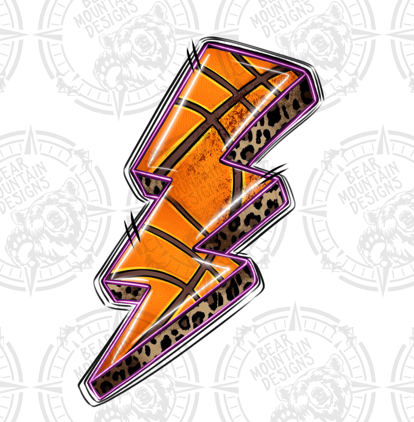 Simple Basketball Lightening Bolt