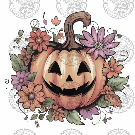 Floral Jack-O-Lantern 1