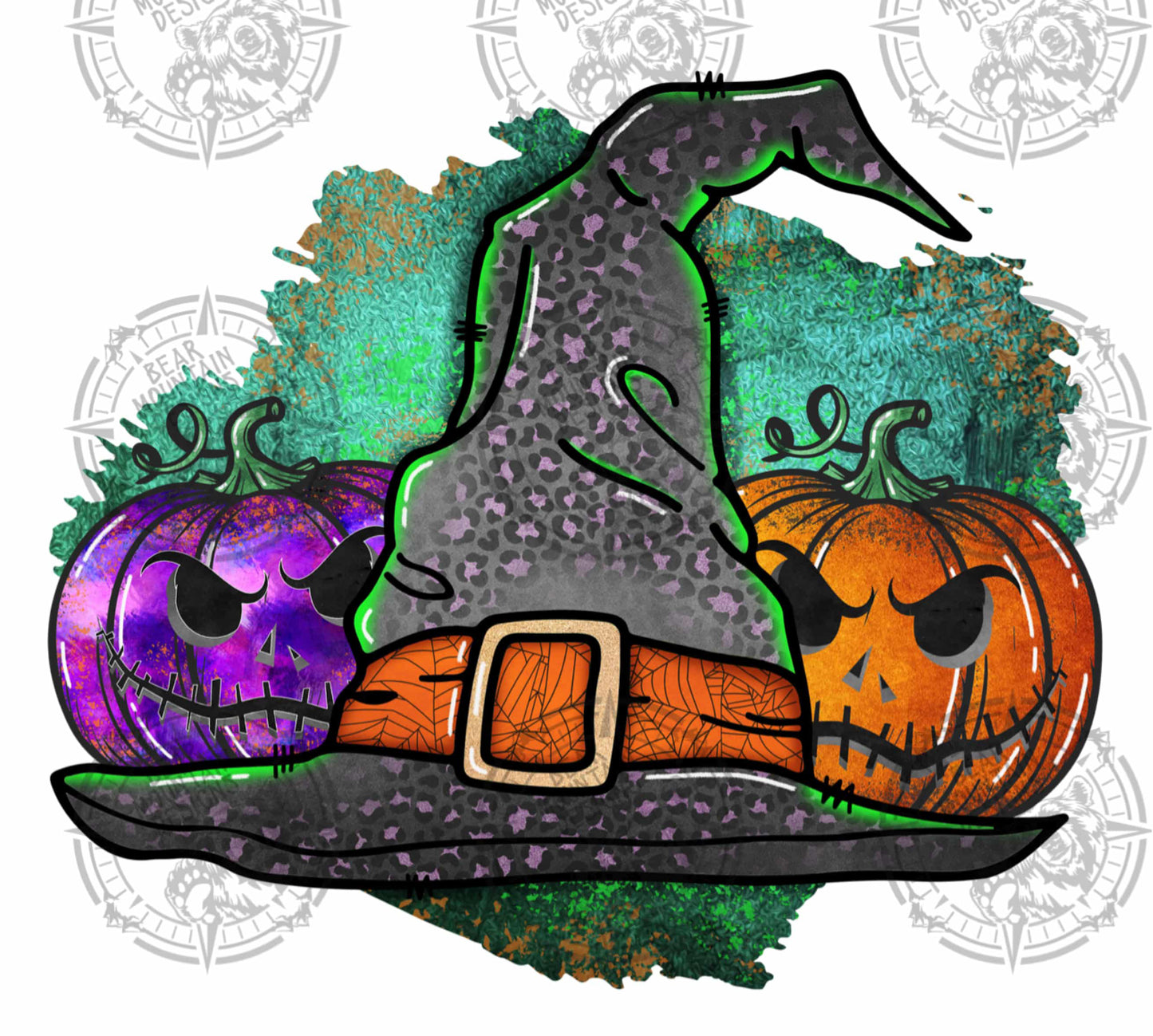 Witch Hat & Pumpkins
