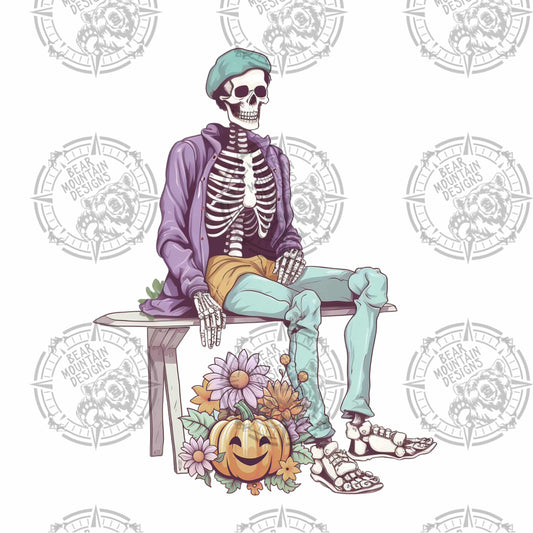 Retro Skeleton - Pumpkin