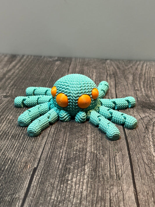 Crochet Spider - Blue/Orange