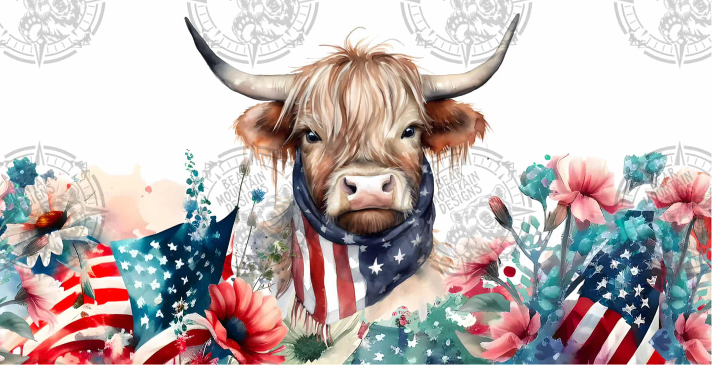 USA Highland Cow - Cup Wrap