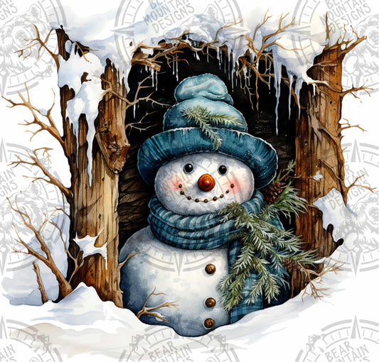 Peeking Snowman - 9