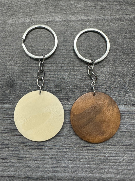 1.5 Inch Wood Keychains