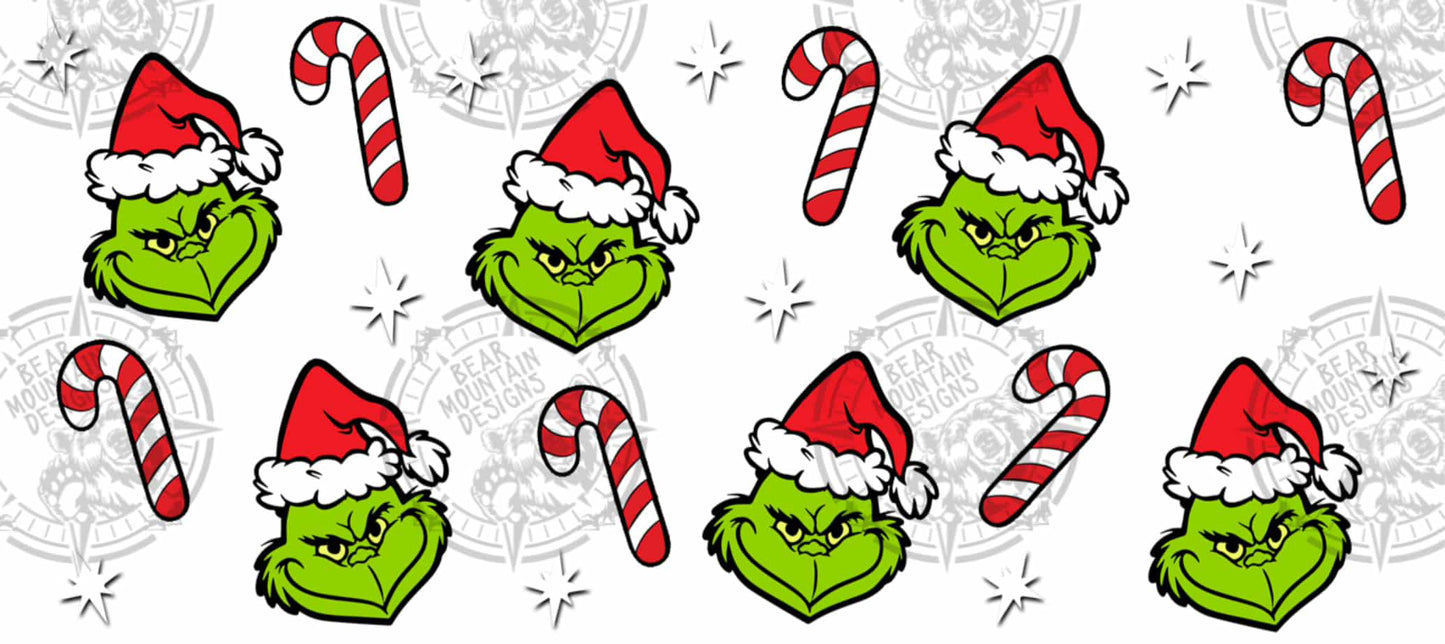 Grinchy Faces & Candy Canes - Cup Wrap