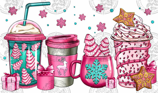 Pink Christmas Coffee - Cup Wrap
