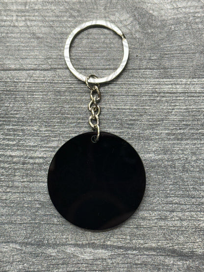 Black - 1.75 Inch Acrylic Keychains