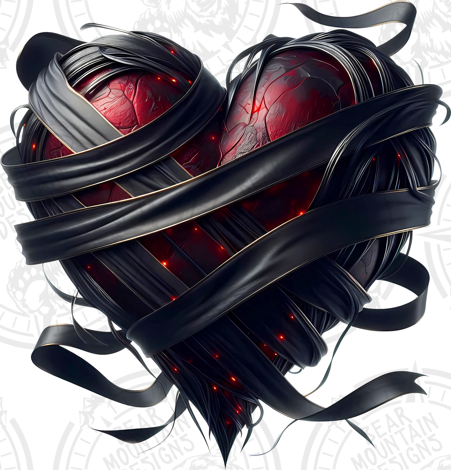 Black Ribbon Heart