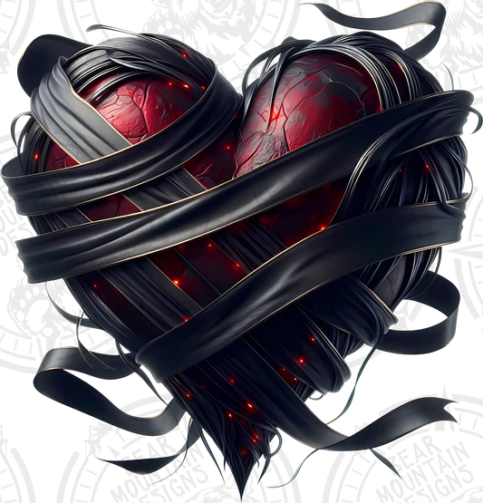 Black Ribbon Heart