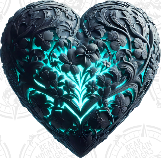 Blue Flower Heart