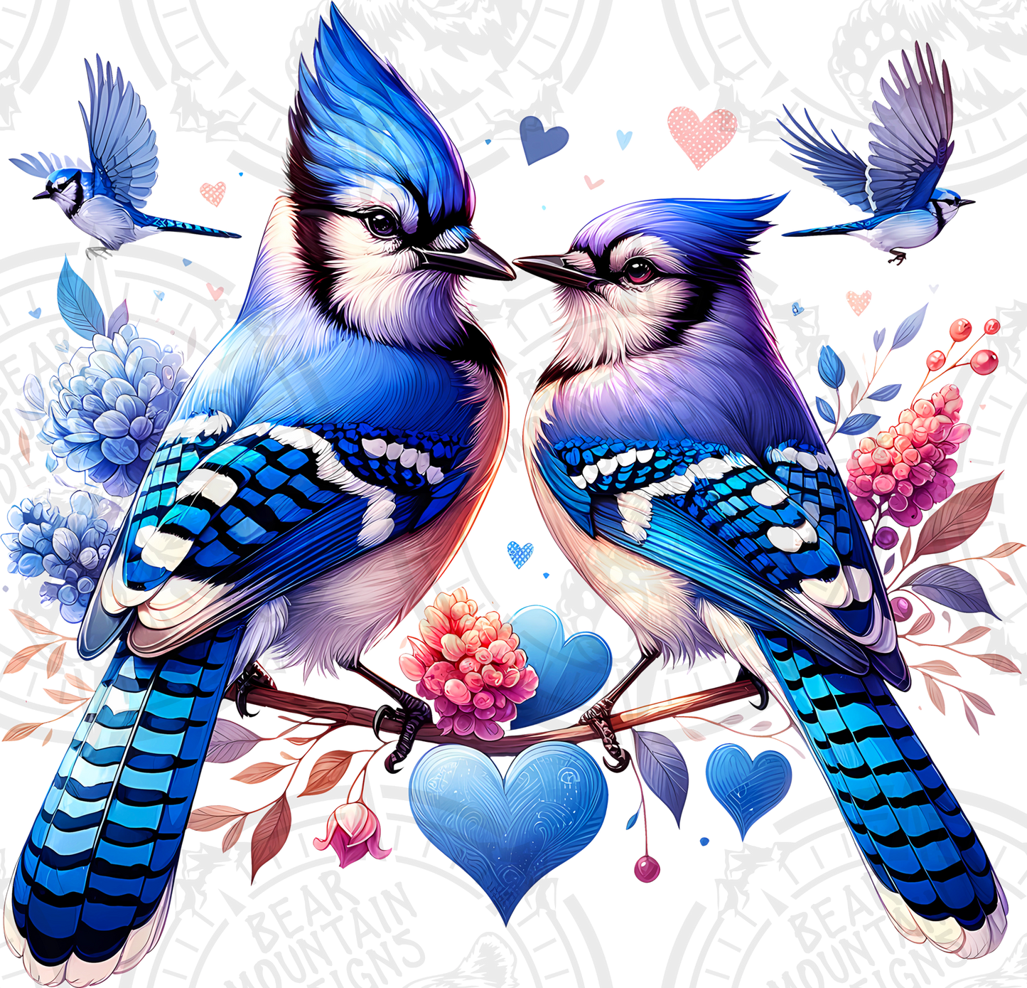 Blue Jay Love Birds