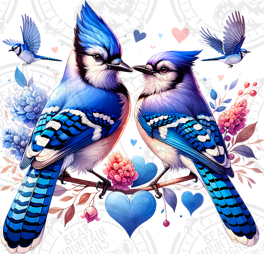 Blue Jay Love Birds