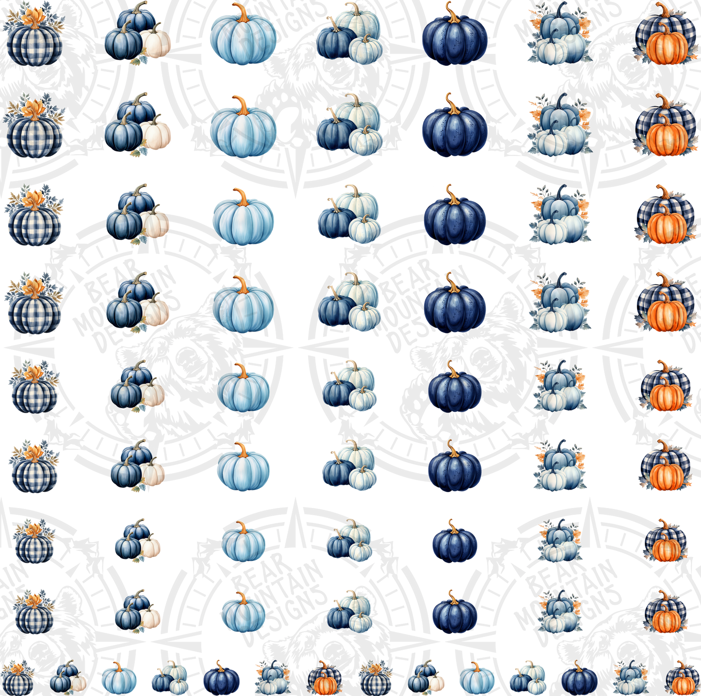 Blue Pumpkins - Nail Art