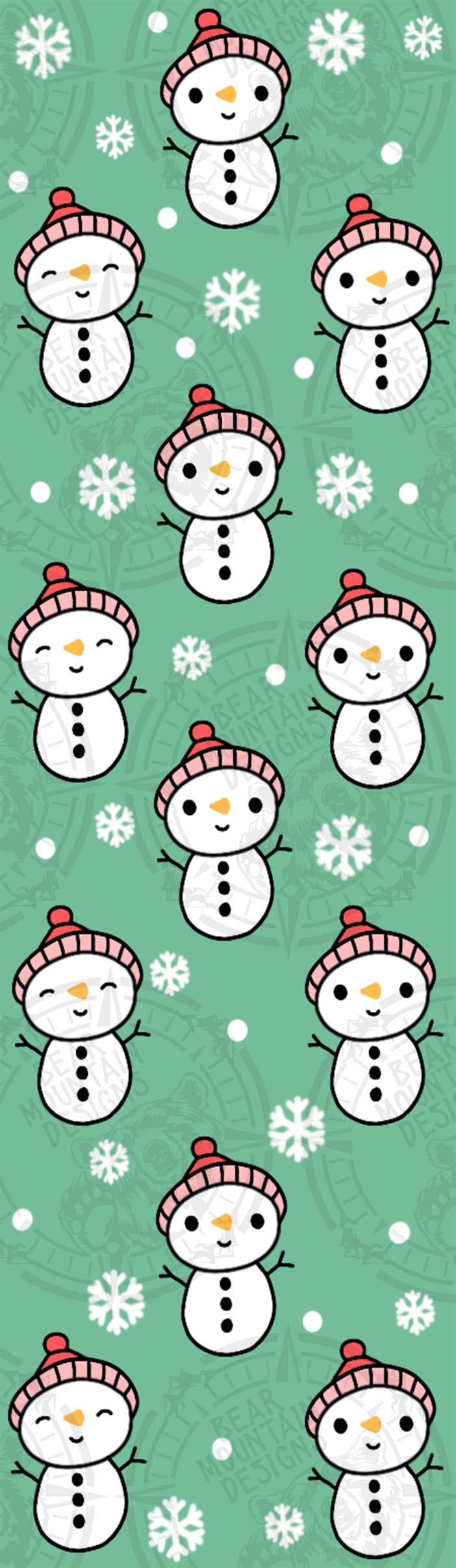 Cute Snowman Green - Pen Wrap