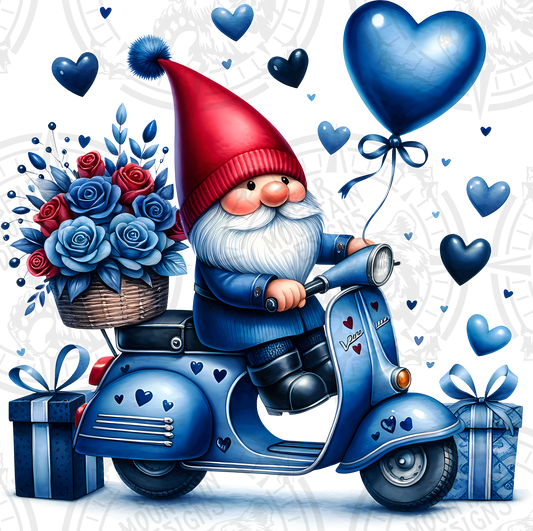 Dark Blue Scooter Gnome