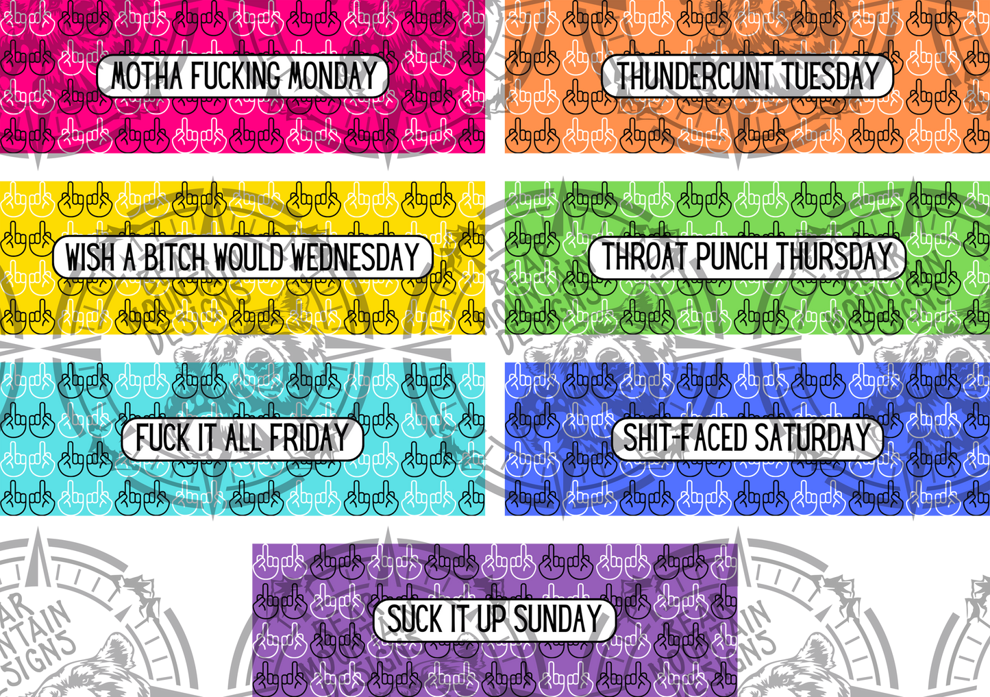 Flippin Bird Bundle Days Of The Week  - Pen Wrap