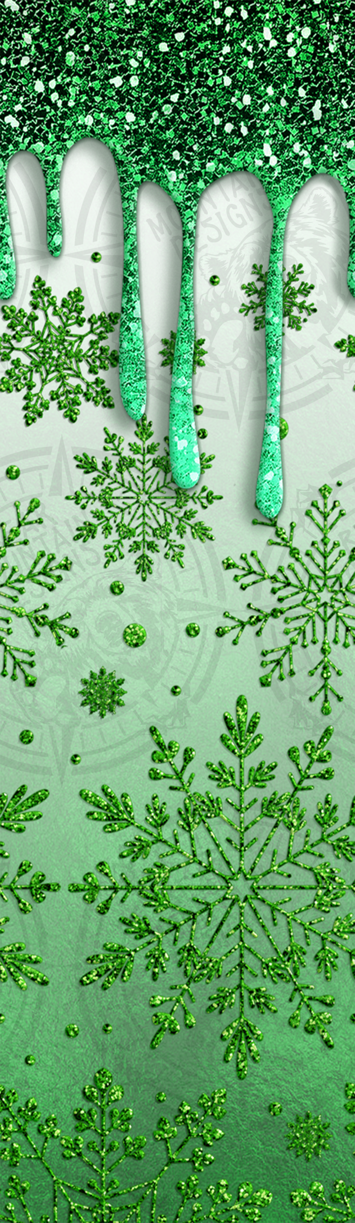 Drip Snowflake Green - Pen Wrap