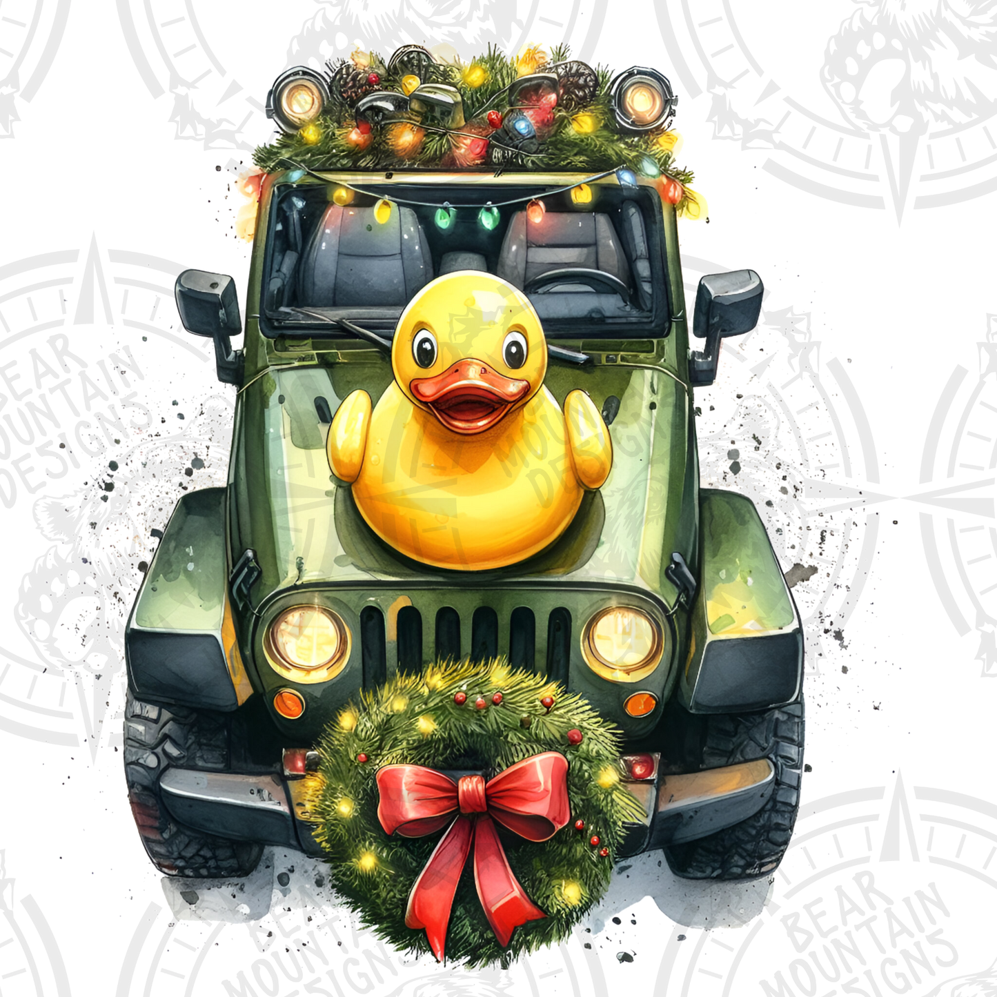 Duck On Christmas Jeep