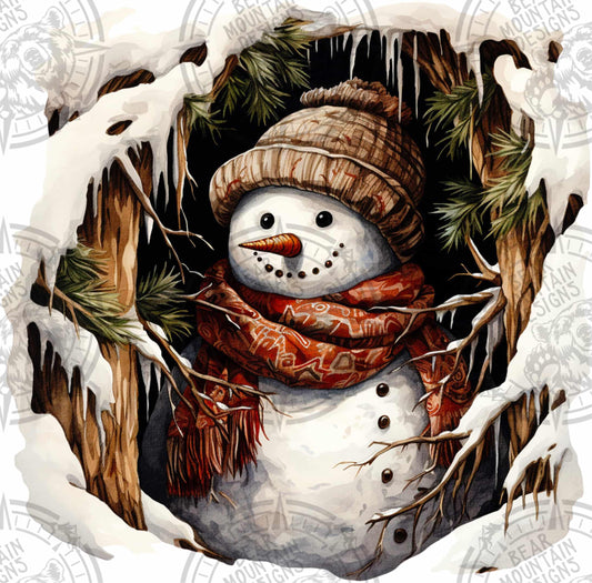 Peeking Snowman - 3