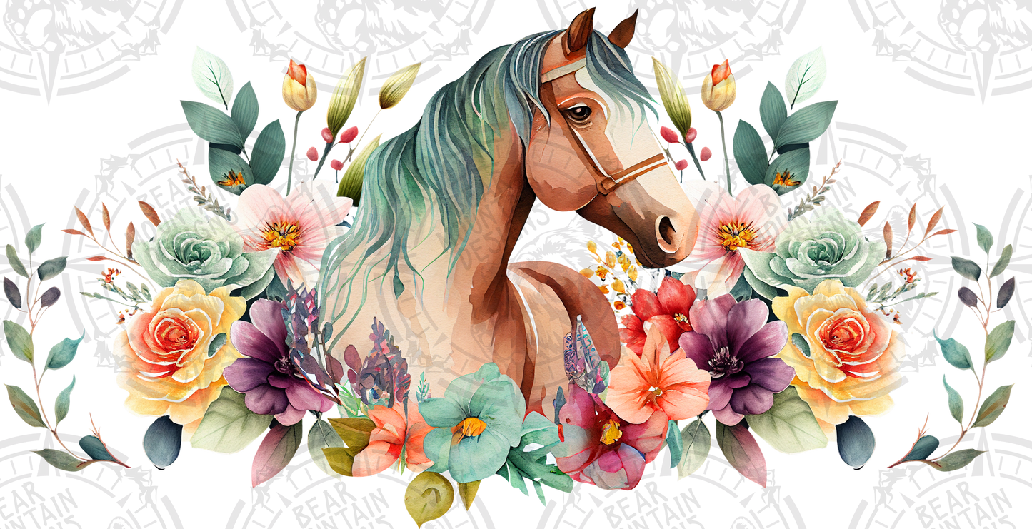 Floral Horse - Cup Wrap