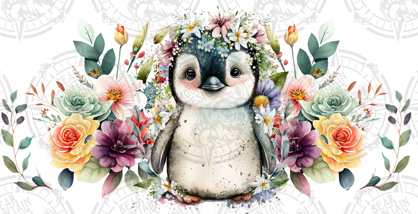 Floral Penguin  - Cup Wrap