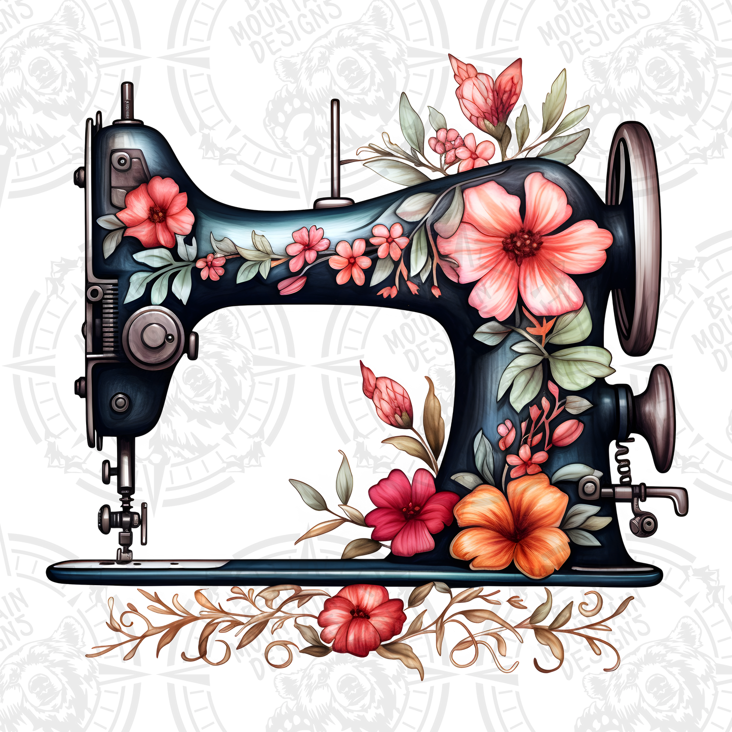 Floral Sewing Machine 2