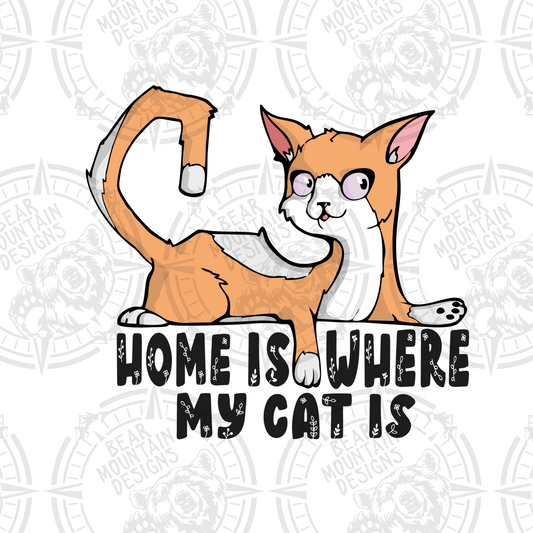 Home Is Where My Cat Is - White Border