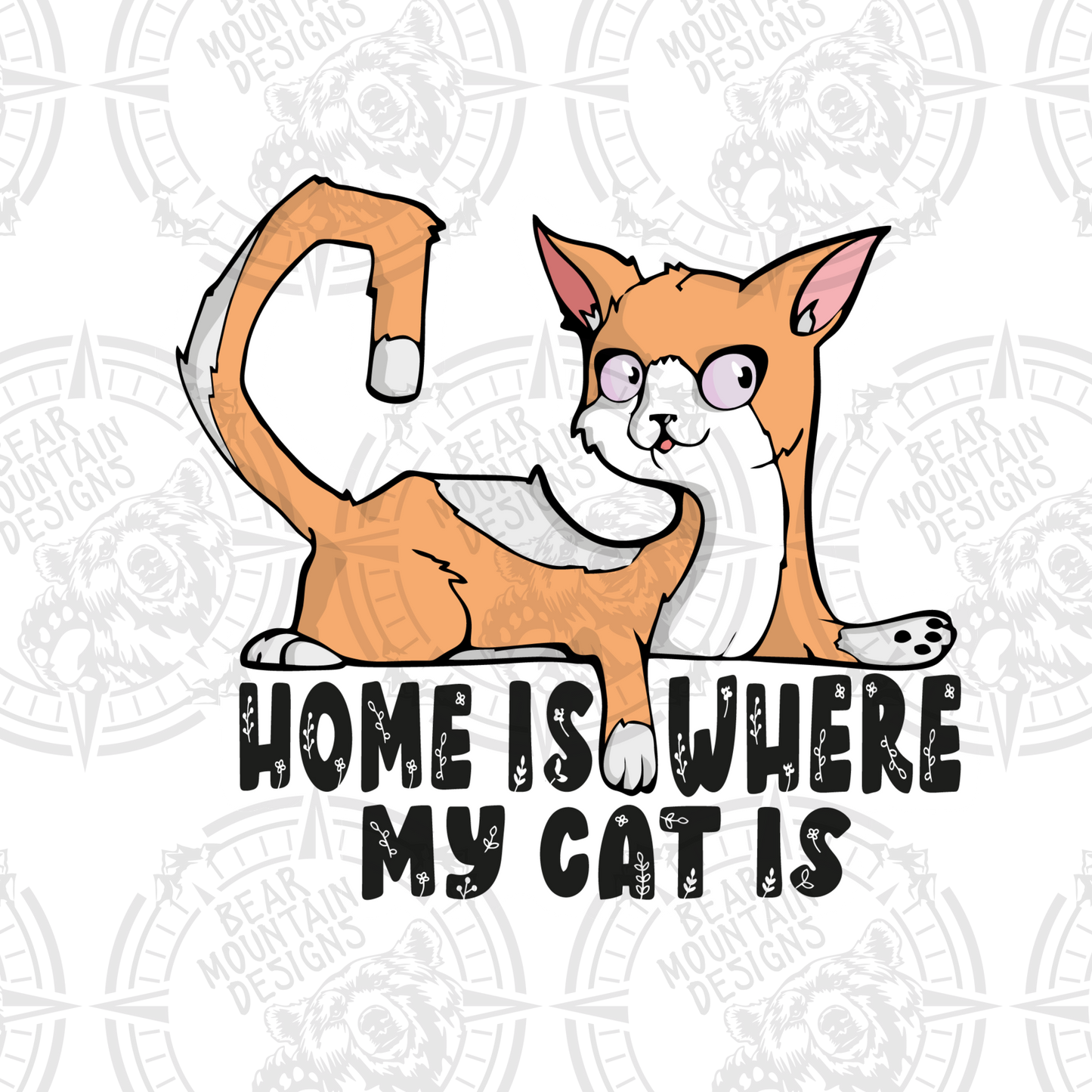 Home Is Where My Cat Is - White Border