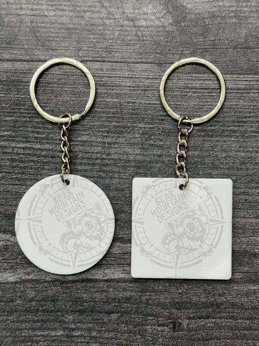 White - 1.75 Inch Acrylic Keychains