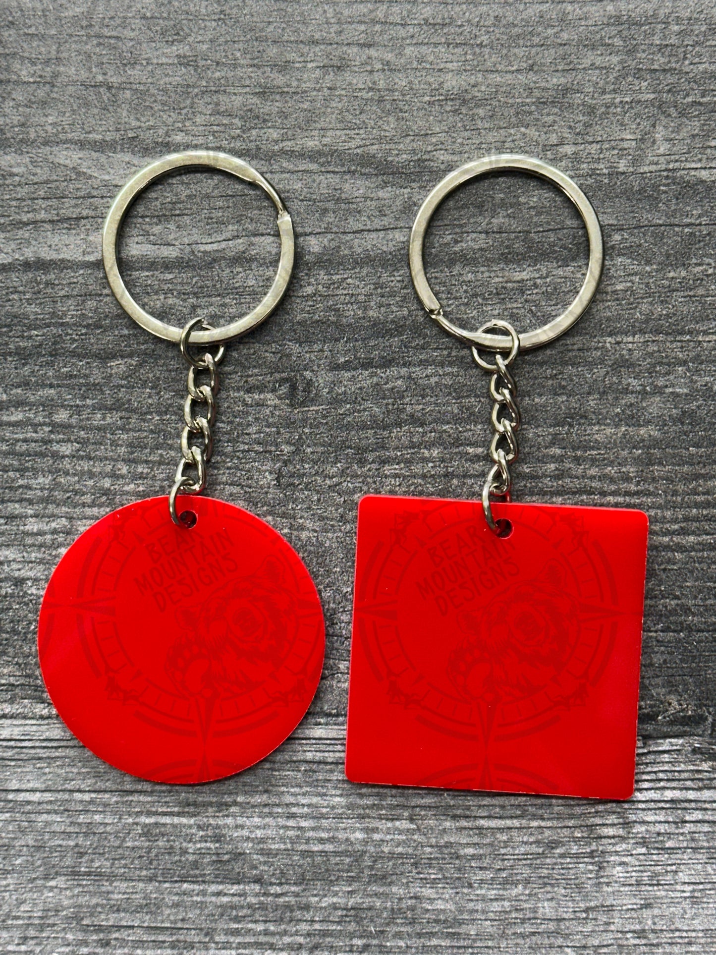 Red - 1.75 Inch Acrylic Keychains