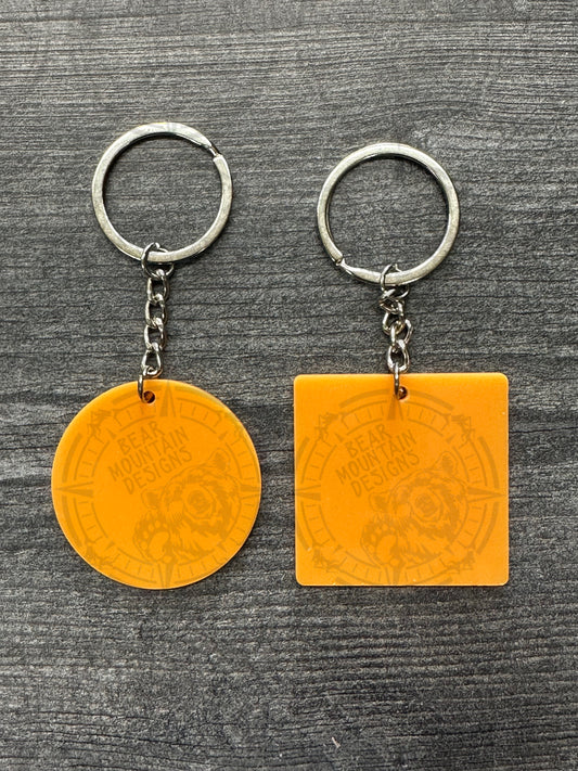 Orange - 1.75 Inch Acrylic Keychains