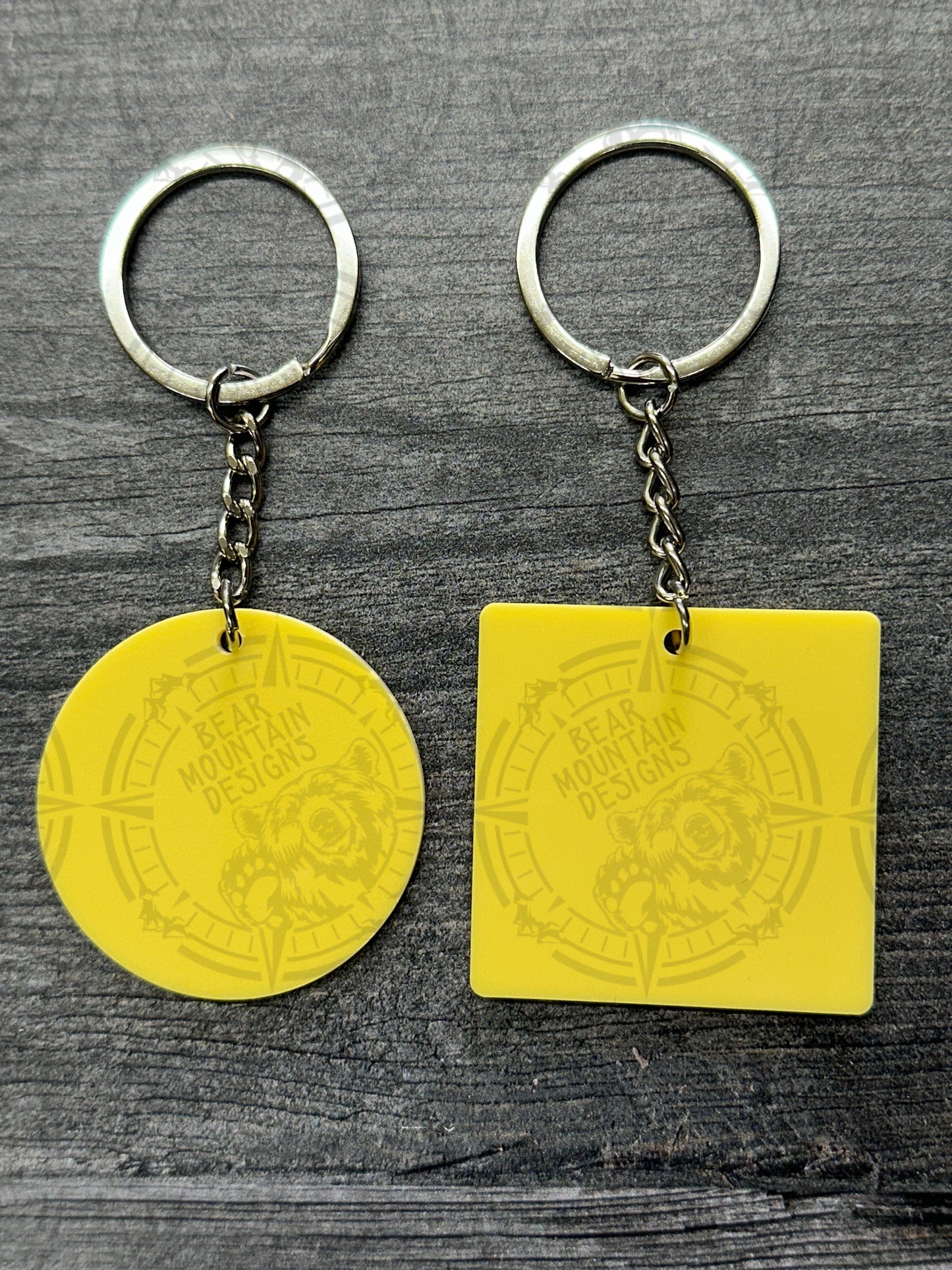 Yellow - 1.75 Inch Acrylic Keychains