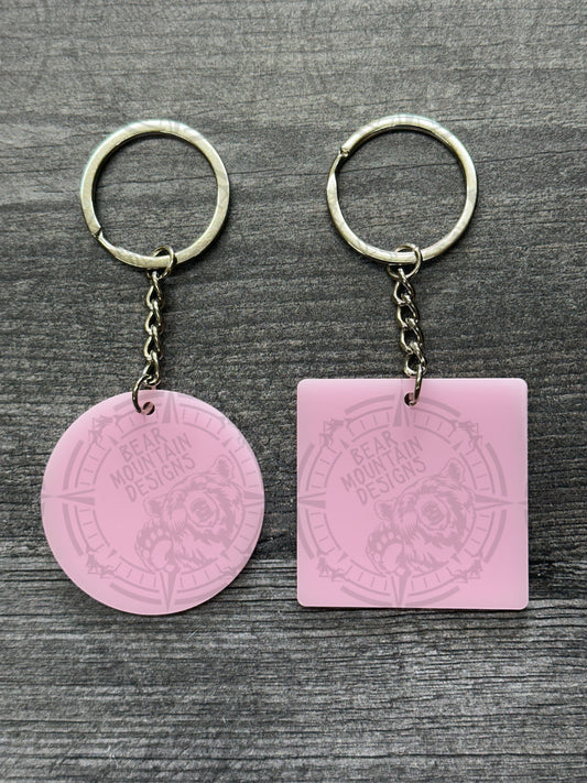 Pink - 1.75 Inch Acrylic Keychains