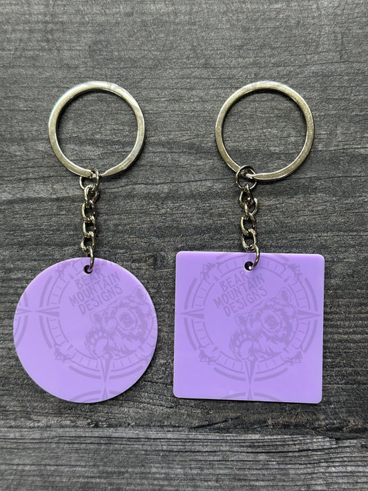 Purple - 1.75 Inch Acrylic Keychains