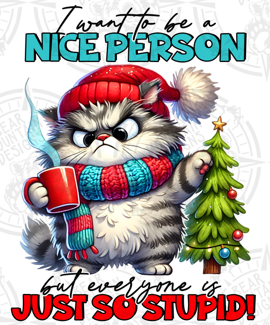 I Want to Be a Nice Person Christmas Grump Cat