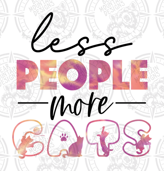 Less People More Cats 2 - White Border