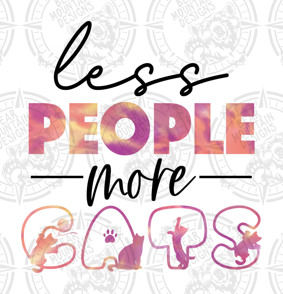Less People More Cats 2 - White Border