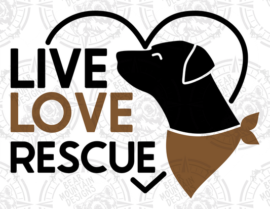 Live Love Rescue - Dog White Background