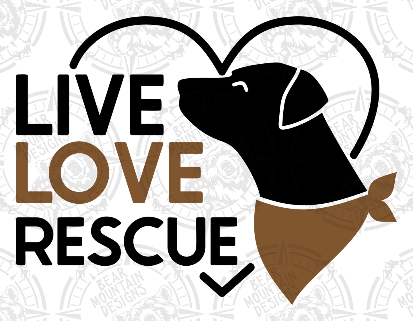 Live Love Rescue - Dog White Background