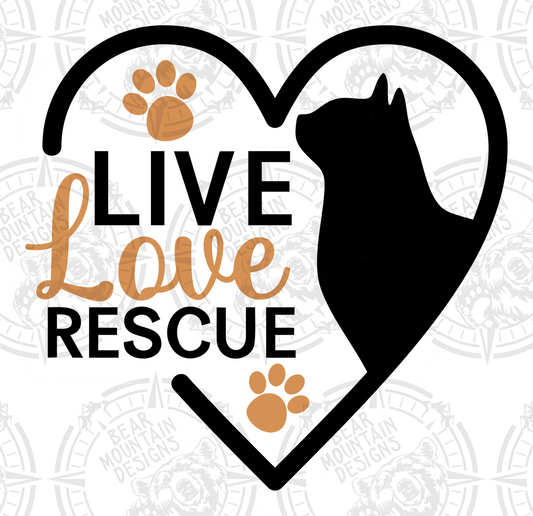 Live Love Rescue -  Cat With White Border