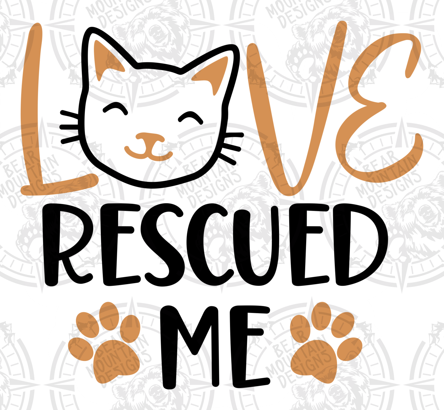 Love Rescued Me - Cat With White Border