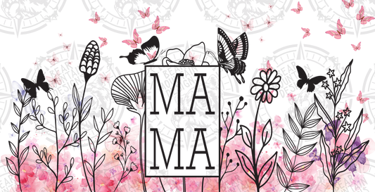 Mama Pink Butterfly & Flowers - Cup Wrap