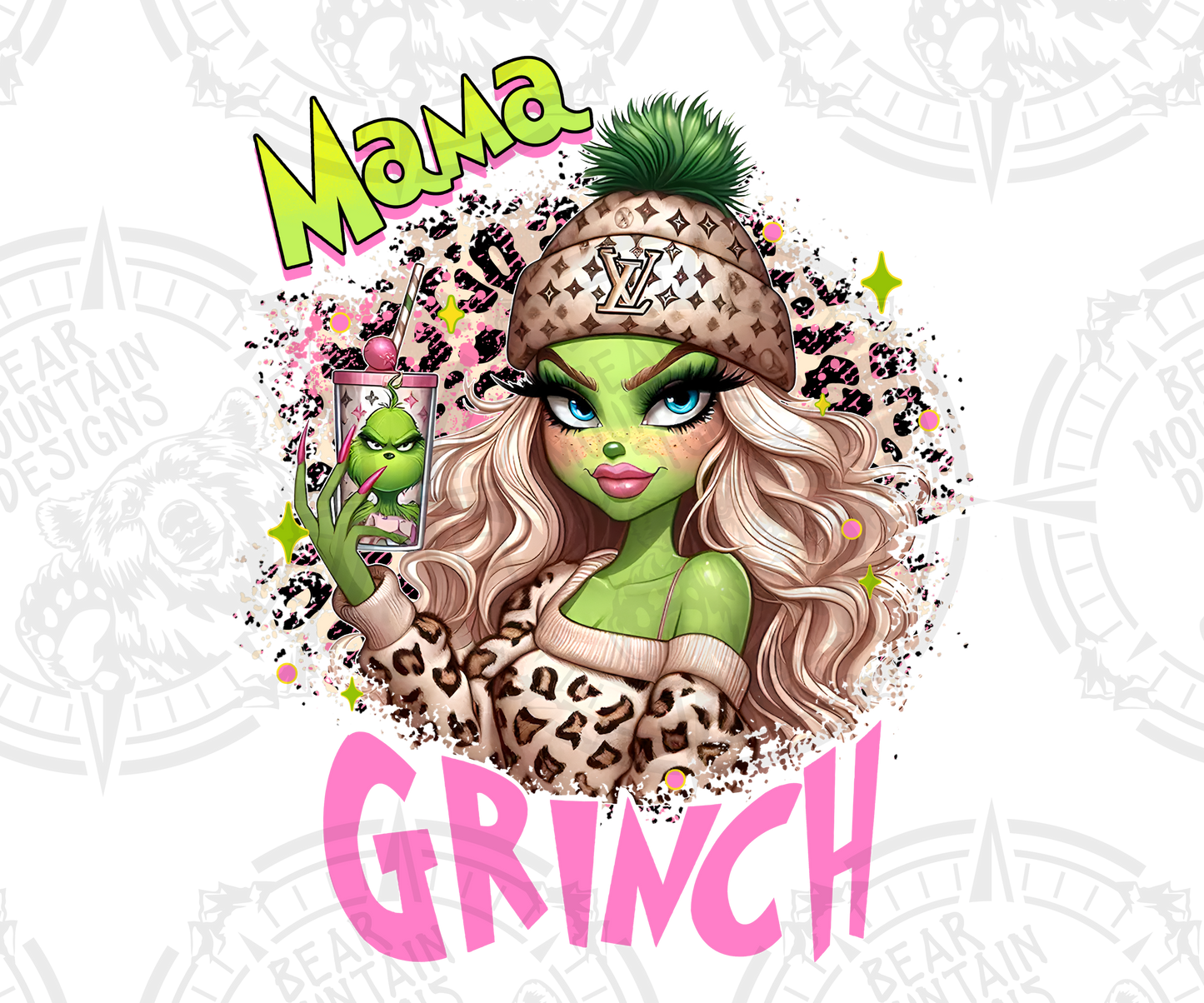 Mama Grinch Pink Leopard