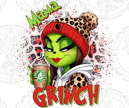 Mama Grinch Red Leopard