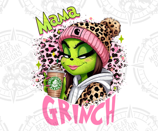 Mama Grinch Smirk Leopard