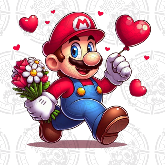 Mario Heart & Flowers