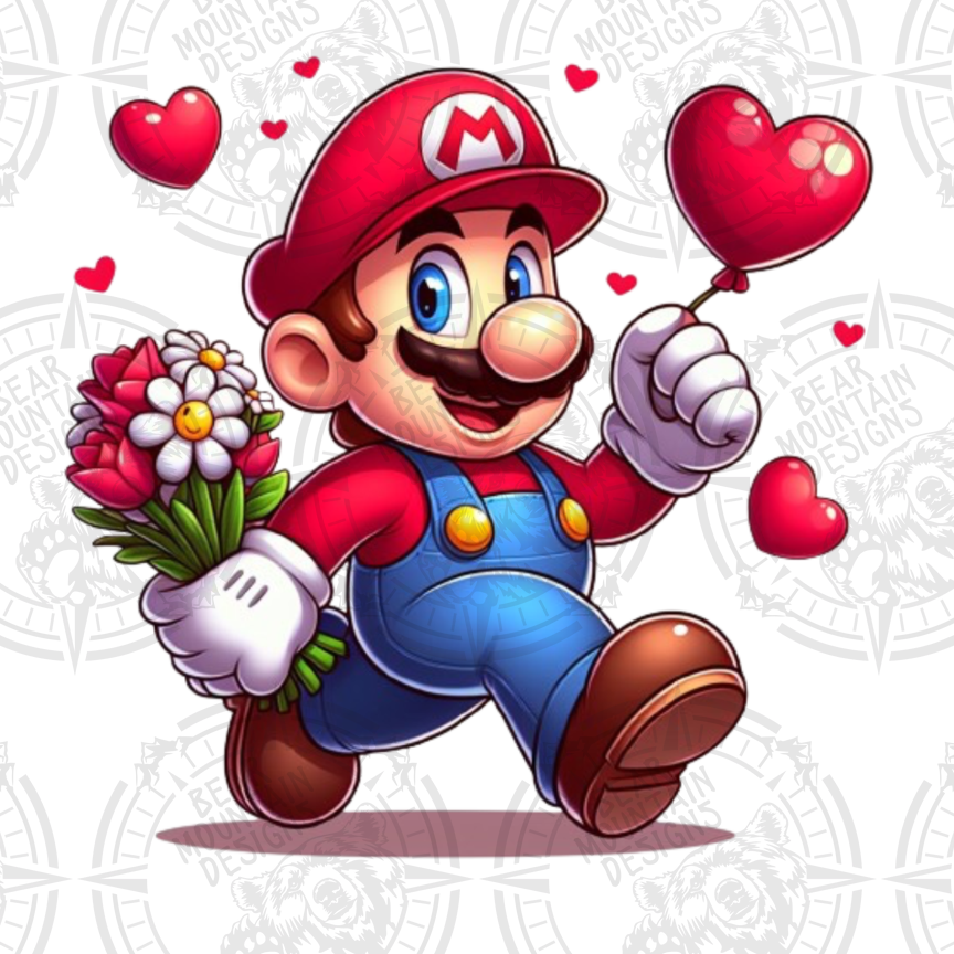 Mario Heart & Flowers